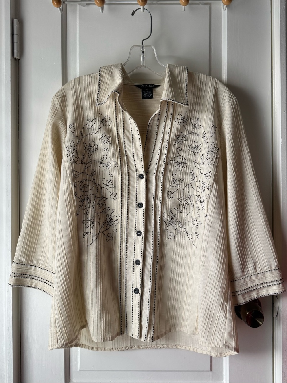 Multiples Button-Up Front Shirt - Picture 2 of 9